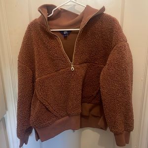 Joy Lab dark pink Sherpa quarter zip